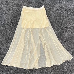 NSR Ariel Sheer Overlay Maxi Skirt